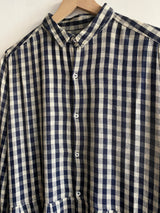 Woven Linen-Cotton Gingham Dress