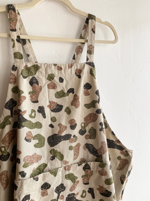 Woven Cotton Camo Apron Dress