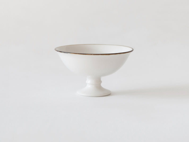 Dessert Cup, White with Accent Rim