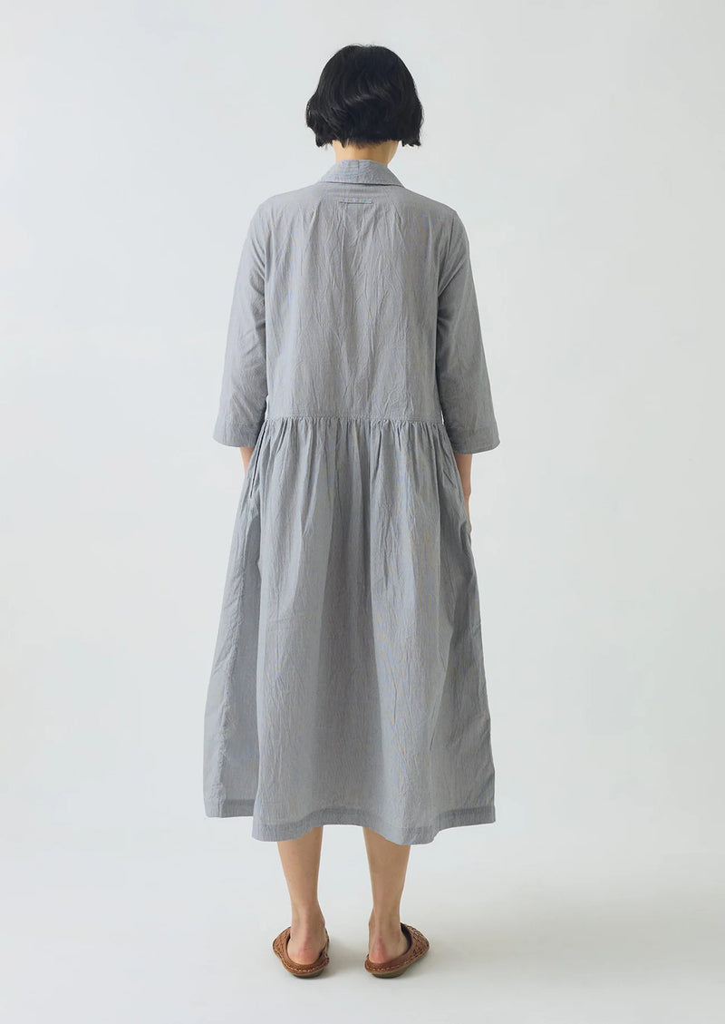 Fine Stripe Cotton Shirt Dress
