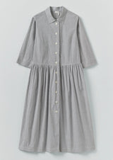 Fine Stripe Cotton Shirt Dress
