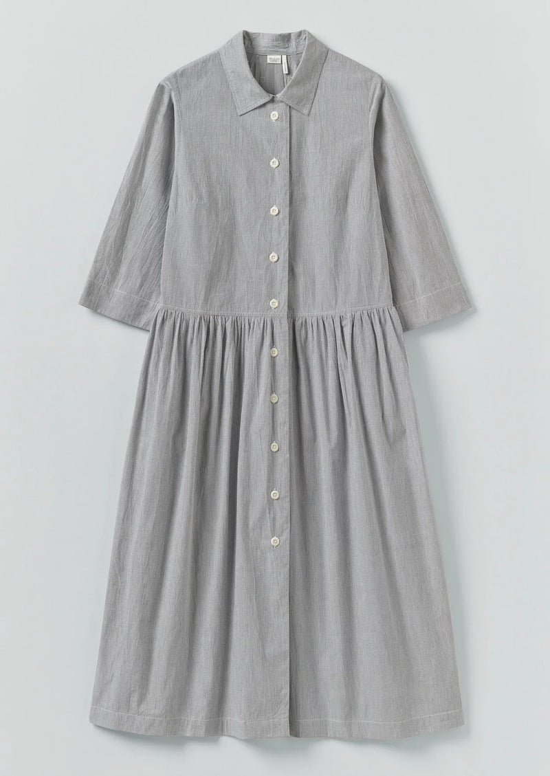 Fine Stripe Cotton Shirt Dress