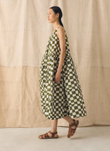 Block Print Warp Check Sleeveless Dress