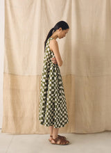 Block Print Warp Check Sleeveless Dress