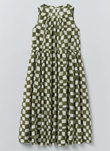Block Print Warp Check Sleeveless Dress