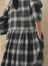 Check Cotton Cashmere Shirt Dress