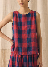 Gingham Check Linen Tank