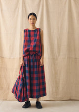 Gingham Linen Check Skirt