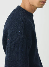 Finn Donegal Wool Sweater In Navy