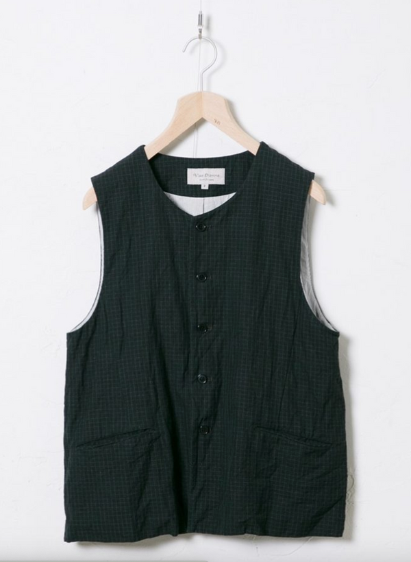 Woven Cotton Linen Vest with Lining