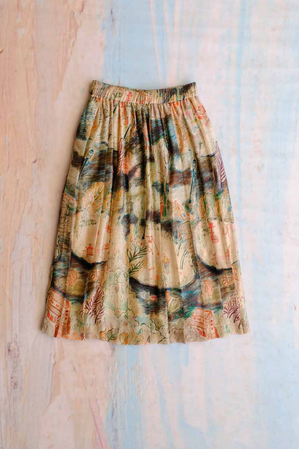 Cara Silk Skirt, Printed