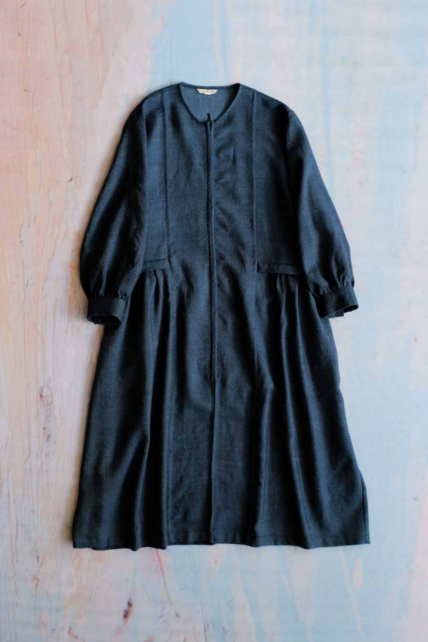 Fran Merino Wool Coat/Dress in Charcoal Grey