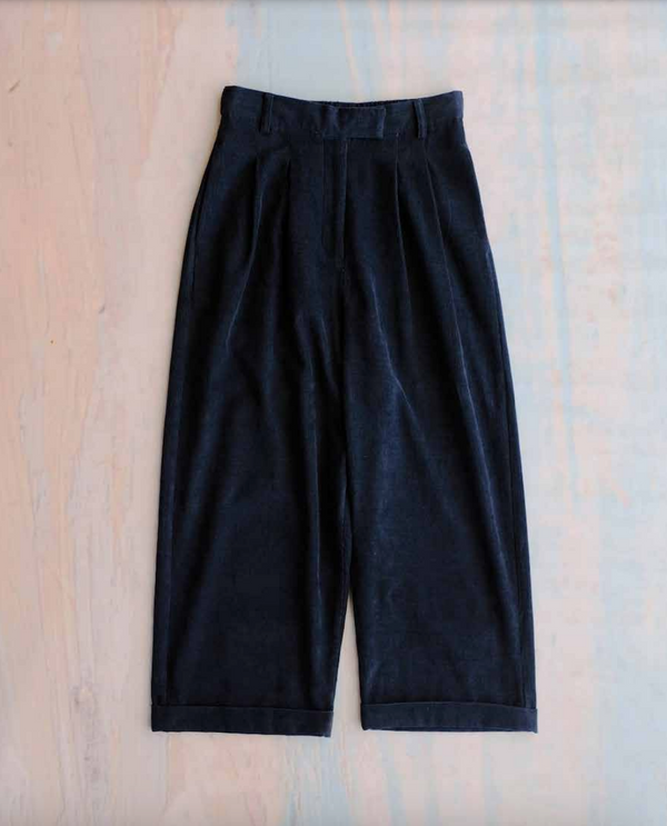 Kent Cotton Pant, Charcoal Indigo