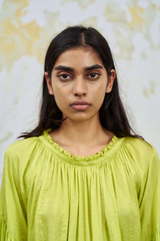 Alva Silk Dress in Lime