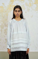 Astrid Silk Blouse in Sky Blue
