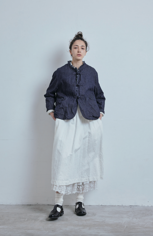 Anonymous Denim Frill Collar China Jacket