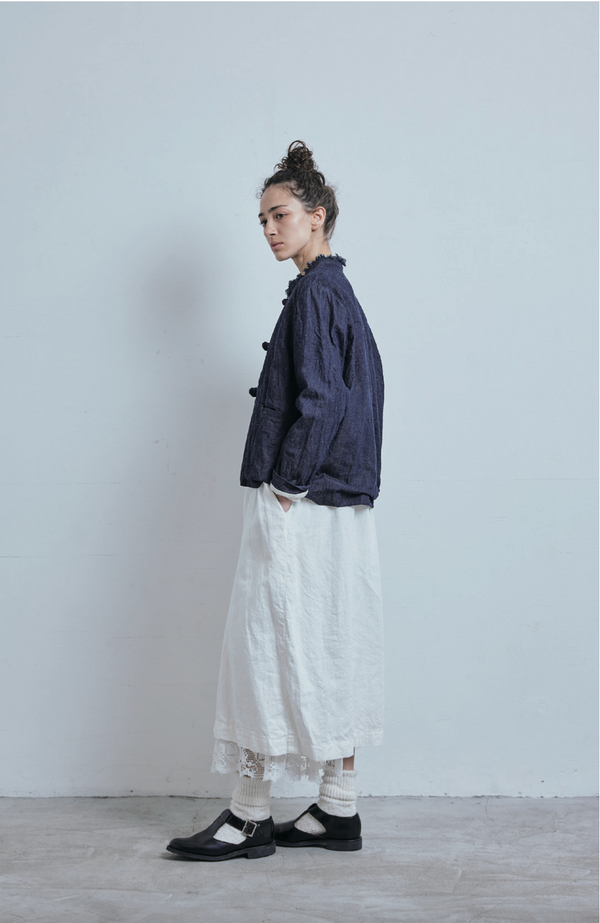 Anonymous Denim Frill Collar China Jacket