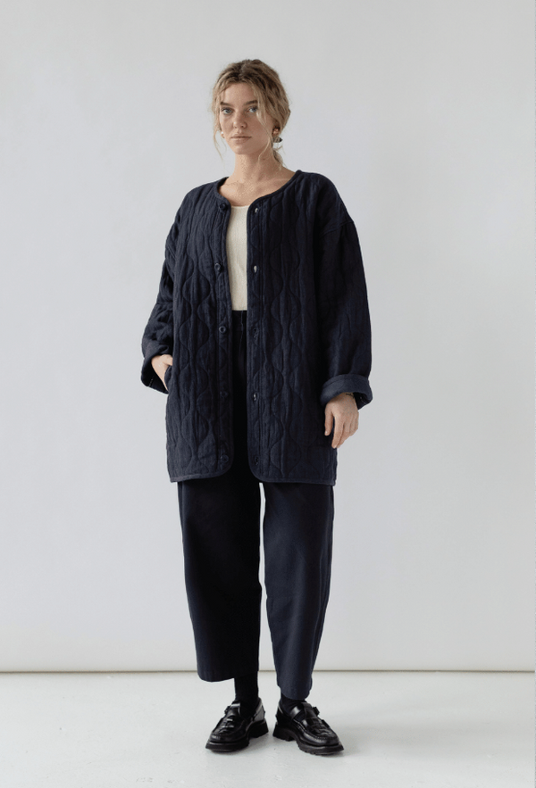 The Quilted Coat, Navy