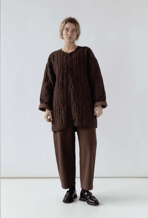 The Quilted Coat, Walnut Stripe