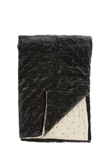 Niki Jones Velvet & Natural Linen Throw, Slate