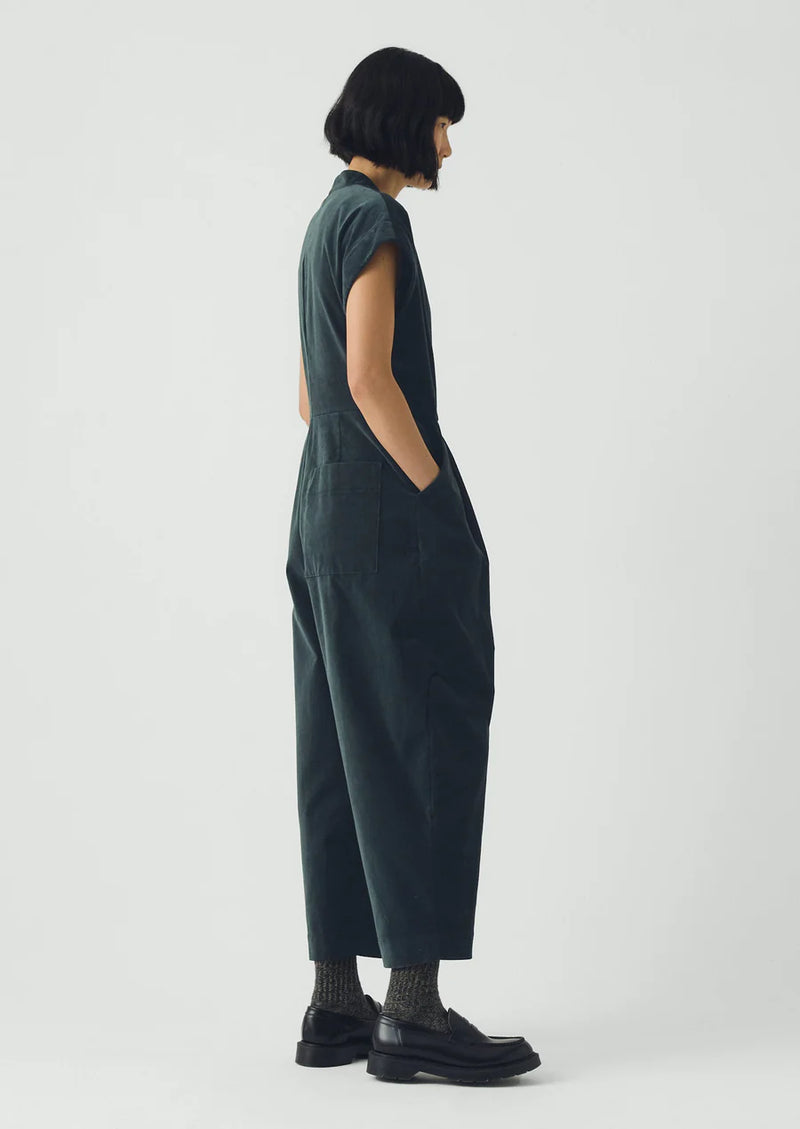 Cotton Velvet Cross Front Jumpsuit, Oil