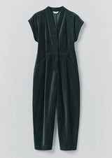 Cotton Velvet Cross Front Jumpsuit, Oil