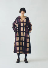 Shadow Still Print Cotton Silk Dress, Cassis