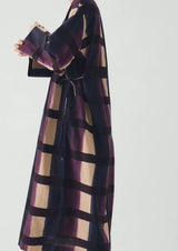 Shadow Still Print Cotton Silk Dress, Cassis