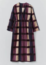 Shadow Still Print Cotton Silk Dress, Cassis