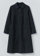 Cotton Workwear Tunic Dress, Slate Blue