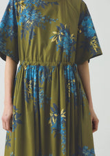 Botanical Shadow Print Cotton Dress