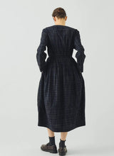 Space Dyed Indigo Check Dress