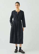 Space Dyed Indigo Check Dress