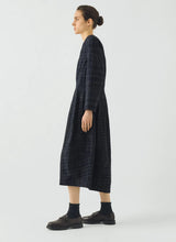 Space Dyed Indigo Check Dress