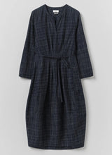 Space Dyed Indigo Check Dress
