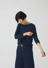 Lia Garment Dyed Boat Neck Tee