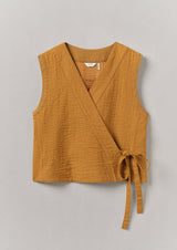 Quilted Cotton Linen Wrap Vest