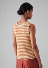 Stripe Linen Cotton Knitted Vest