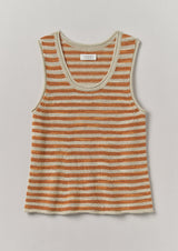 Stripe Linen Cotton Knitted Vest