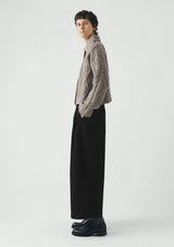 Collared Cable Cardigan, Stone