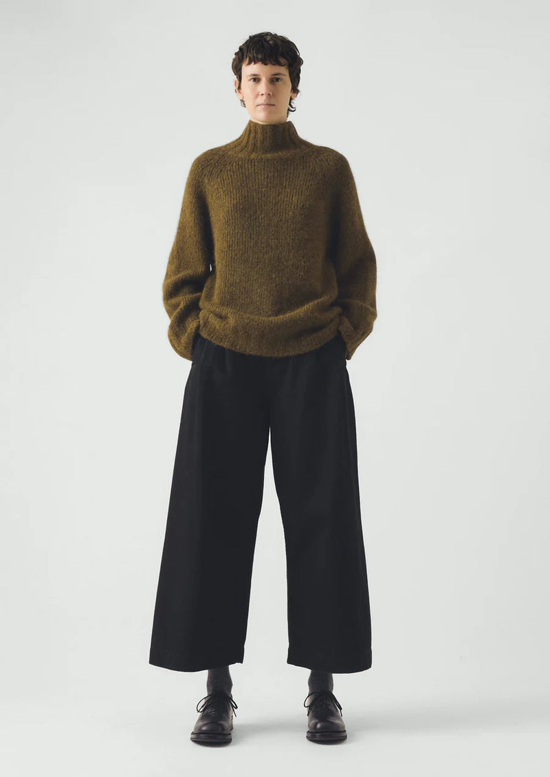 Lofty Alpaca High Neck Sweater, Olive