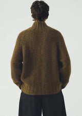 Lofty Alpaca High Neck Sweater, Olive
