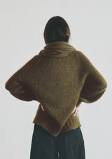 Lofty Alpaca High Neck Sweater, Olive