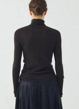 High Neck Wool Cashmere Fine Ribbed Sweater