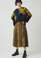 Space Dyed Check Wrap Skirt