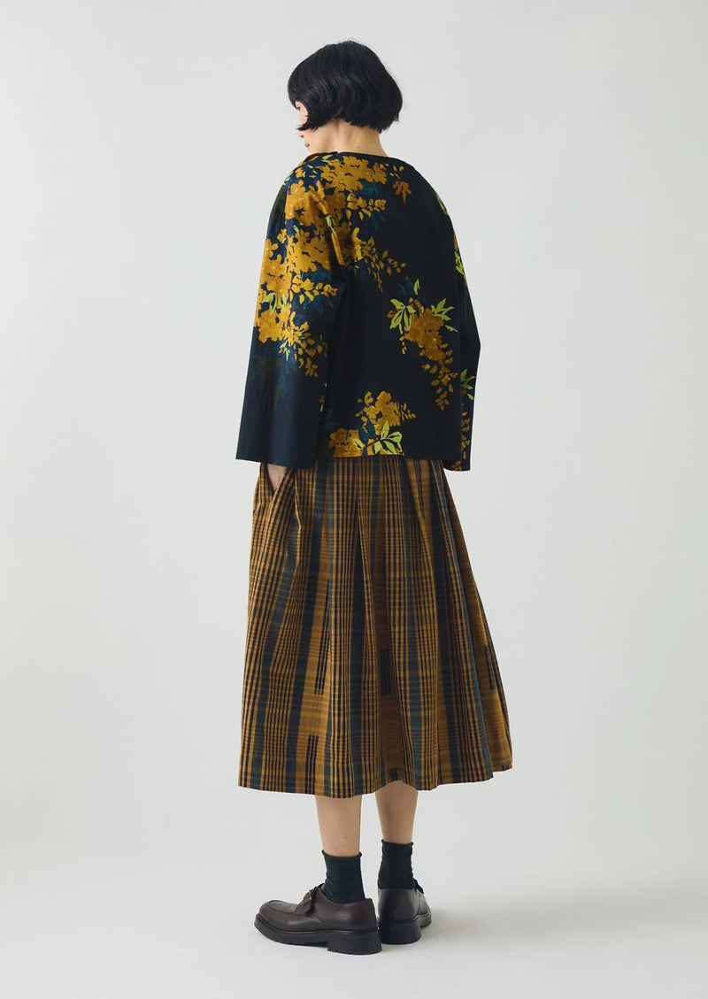 Space Dyed Check Wrap Skirt