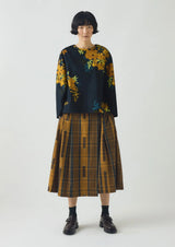 Space Dyed Check Wrap Skirt