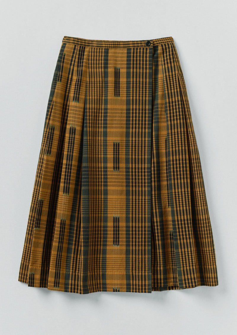 Space Dyed Check Wrap Skirt
