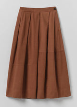 Slanted Pleat Cotton Skirt