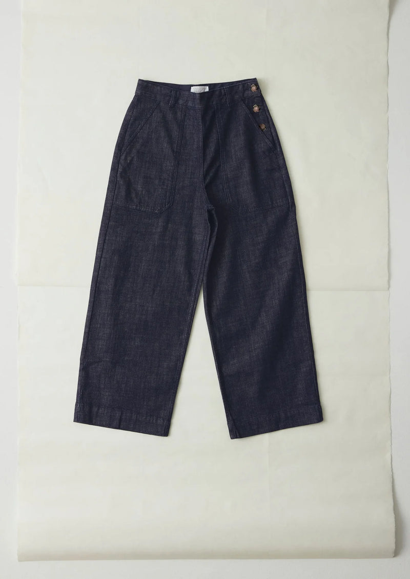 Annie Organic Indigo Side Button Jeans